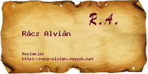 Rácz Alvián névjegykártya